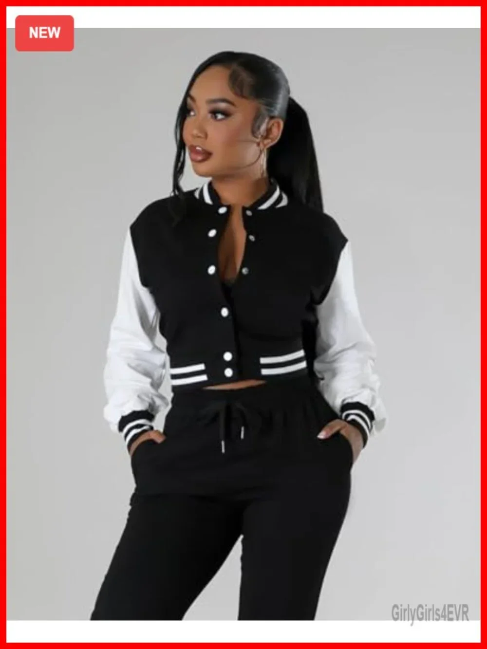 Faux Leather Cropped Moto Bomber Jacket Women Letterman Baseball